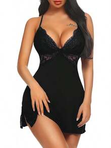 Women Lingerie Lace Chemise Sleepwear Babydoll Teddy Lingerie - 麋鹿雪 - 查看 7