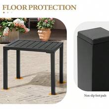 Crestlive Products - Mesa auxiliar rectangular de aluminio, mesa auxiliar para patio, pequeña mesa de centro para exteriores y interiores - Negro - - Ver 6