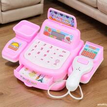 1 Set Girls Party Pretend Play Toy Set, Children Simulation Supermarket Cash Register Toy, Mini Cashier Machine, Role Play & Parent-Child Interaction Birthday Gift