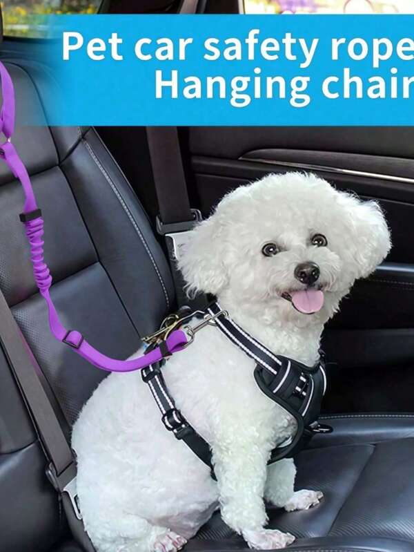Pet Car Safety Harness, Pet Car Accessories, Pet Leash, Dog Cat Safety Belt, Car Headrest Restraint, Adjustable Nylon Fabric, Dog Restraint Vehicle Safety Strap, Dog Safety Belt Vehicle Product