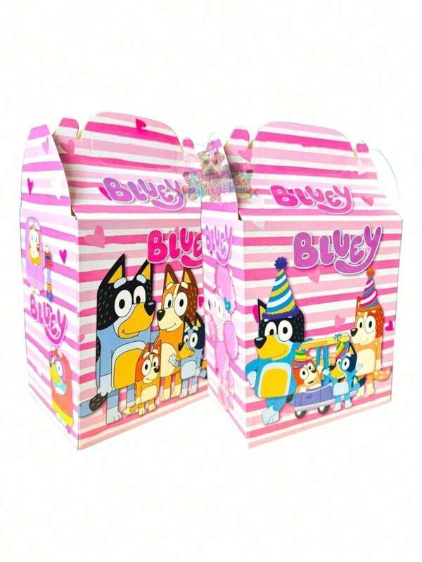 30 Cajas Dulceros  Rosa Perrito Perro Fiesta Aguinaldos