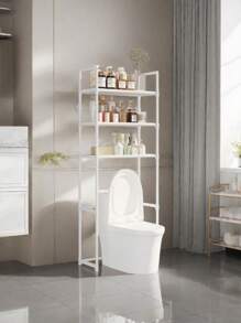 1 pieza Estantería de almacenamiento popular para el inodoro, de estilo minimalista, de fácil montaje para organizar el baño, decoración del hogar