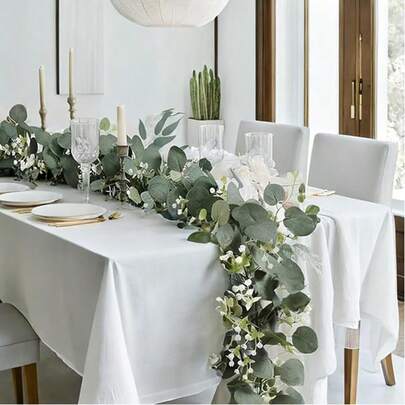 1/2/3/30 件装人造桉树花环 - 多功能仿真绿色植物藤蔓，塑料悬挂植物，适用于婚礼、家居花园装饰、桌面装饰、墙面装饰、派对装饰 - 无需用电，是情人节、圣帕特里克节、桉树装饰、餐桌装饰、冬季家居装饰的理想之选。