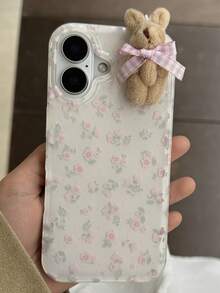 Ốp lưng điện thoại họa tiết Thỏ Trắng Hồng độc đáo 1 chiếc Ốp lưng họa tiết Thỏ Trắng Hồng độc đáo Trẻ trung và đáng yêu dành cho bé gái Ốp điện thoại mềm mại, che phủ toàn diện, họa tiết hoa trắng cổ điển, chống sốc + Nơ lưới hồng 3D hình Thỏ Nâu Tương thích với iPhone 17 Air 16 15 14 13 12 11 Pro Max Plus Quà tặng Phục Sinh Mùa Xuân - trắng - Xem 4