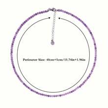 1pc Natural Amethyst Faceted Stone Necklace Simple Purple Bead Chain February Birthday Stone Women's Jewelry Daily Outfits And Gifts For Elegant Accessories Exquisite Workmanship