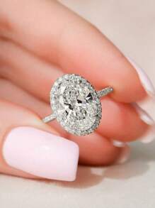 1 Stück Mode Glitzer 1 Karat birnenförmiger Verlobungsring aus Zirkonia, Hochzeitsband für Frauen und Mädchen, 925er Sterling Silber Versprechen Ring, Ewigkeitsring, hochwertiger Schmuck Geschenk für Damen