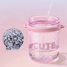 1pc 650ml/22oz Plastic Cup With Straw, High-Quality Water Bottle, Suitable For Office Women, Anti-Drop And Heat Resistant, Flower Tea Drinking Cup With Separation Of Tea And Water