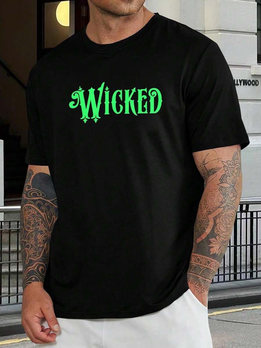 Camiseta gráfica verde del Mago Malvado de Oz para hombre y mujer - Disfraz de Halloween, ropa para espectáculos, regalo para fanáticos del teatro, maridos - Negro - Ver 1