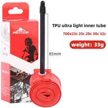 Ultraleichter TPU Fahrrad-Schlauch 700X23/25/28/30/32C, Rennrad/Fixie Presta-Ventilschlauch, 33g