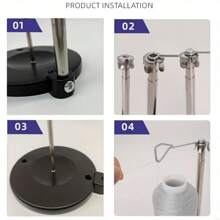 Adjustable Tapered Thread Spool - White Metal Sewing Machine Accessory, Suitable For Quilting, Embroidery And Handicrafts - Durable Thread Organizer, Essential For Sewing And Knitting, Sturdy Base Design, Metal Feel