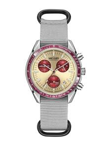MEGIR MEGIR Luxus Quarz Uhren für Herren, Leinwand Armband, Sport Lässig Chronograph, leuchtende, wasserdichte Herren Armbanduhr mit Datum und 24-Stunden-Anzeige 2247
