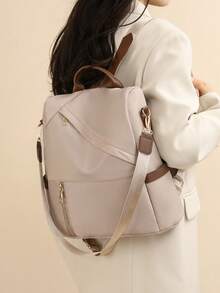 Women's Anti-Theft Casual Nylon Backpack, Multi-Functional Fashion Everyday Bag, Multi-Pocket Lightweight Travel Bag, Large Capacity Minimalist Bookbag, Convenient Backpack Suitable For Students, Nurses, Teachers, Business Professionals, Travel, Commuting, Shopping, Office, Dating, Hiking, Training, Work And More. Also An Ideal Birthday Or Holiday Gift. - Multicolor - View 11