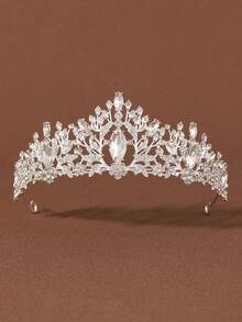 1件经典合金婚礼皇冠，适合女士婚礼、生日派对 - 彩色 - 查看 8