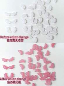 50pcs/100pcs Color-Changing Nail Decorations,Cute Hearts,Angel Wings,Bow Nail Decorations,Outdoor Color-Changing Nail Diy Accessories Nail Charms