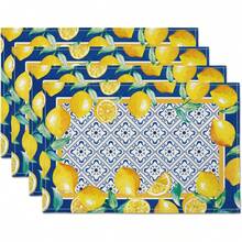 1/4/6 件装 柠檬蓝亚麻餐垫，30*45厘米，季节性日常使用桌布、餐垫，适用于节日派对装饰、咖啡桌和家居装饰、厨房餐桌和房间装饰配件、餐厅公司聚会餐桌装饰 - 多色(30*45公分) - 查看 14