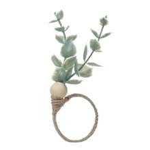 Napkin Rings Set Of 6 Rustic Eucalyptus Wooden Napkin Rings Boho Leaf Wood Bead Farmhouse Spring Fall Napkin Ring Holder For Family Dining Banquet Wedding Christmas Easter Holiday Table Decor