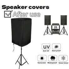Durable Black 210D Oxford Fabric Speaker Covers – Waterproof And Dustproof, Multi-Size Compatible For Home Cinema And Outdoor Audio Systems. Suitable For Outdoor Speakers And Garden/Courtyard Speaker Enclosures.