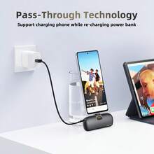 LUCKYDUO 小型 USB C 便携式充电器，5000mAh 超紧凑型 PD 20W 快速充电迷你移动电源，带 LCD 显示屏，旅行电池组，兼容 IP 16/15 和其他 Type-C Android 手机，适合夏季假期户外旅行/露营和应急备用移动电源，适合送给家人、朋友、生日电量显示的礼物 - 粉色 - 查看 8