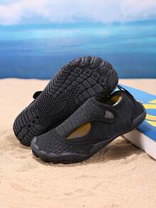 Children's Multi-Color Water Shoes, Parent-Child Matching, Breathable Fabric, Non-Slip Soft Bottom, Outdoor Stream/Water Wading Shoes For Boys & Girls - Black - View 4