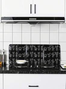 1 pièce Protège-éclaboussures de cuisine, planche isolante pliable pour la cuisson sur cuisinière à gaz, écran anti-éclaboussures résistant à l'huile