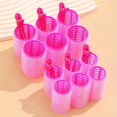 Bộ 18 que uốn tóc cỡ lớn kèm kẹp, que uốn tự dính cho tóc dài/trung bình/ngắn và tóc mái, dụng cụ uốn tóc DIY (12 que uốn lớn + 6 kẹp), cần thiết cho mùa tựu trường, du lịch và nghỉ mát, phụ kiện tạo kiểu tóc cho nữ.