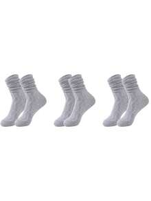 3 Pairs Of Diabetic Socks Non-Binding, Men's And Women's Loose Socks, Wide Top Socks, Breathable, Moisture Absorption, Fall - Multicolor - View 5