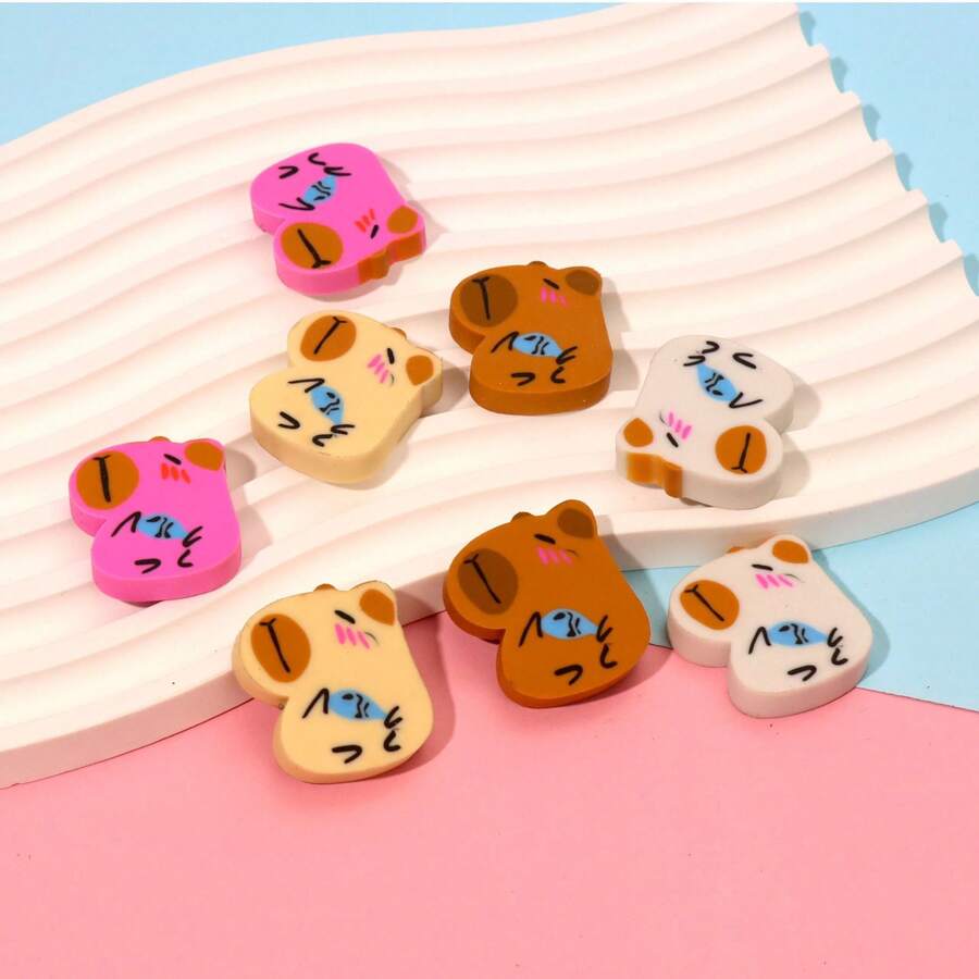 60个水豚橡皮擦，可爱的水豚造型橡皮擦，适合学生使用，小巧易携带，价格实惠，免费礼品，学校奖品，生日礼物，派对礼物，节日礼物，学校用品，开学季礼物，返校季礼物 - 彩色 - 查看 1