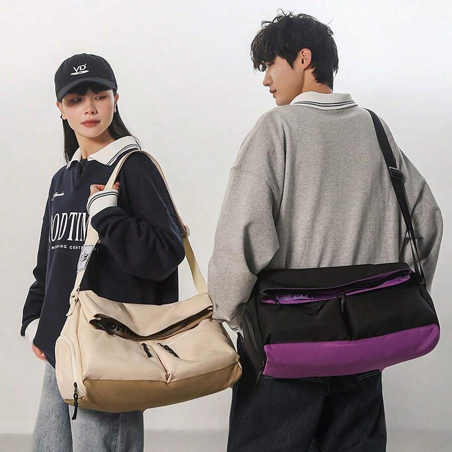 Bolsos de hombro para mujer - Negro y morado - Ver 1