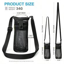 Poche en maille pour bouteille d'eau et téléphone portable. Sac de rangement portable pour tasse d'eau. Porte-bouteille d'eau avec sangle d'épaule réglable - Parfait pour la plage, l'extérieur, le sport, la randonnée, l'escalade, les accessoires de camping. Sacs essentiels de voyage, sacs de plage, sacs fourre-tout, sacs de maquillage, sacs de voyage d'été