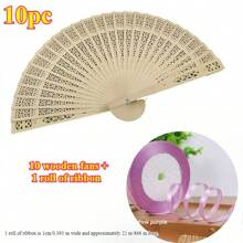1-30pcs Elegant Folding Wooden Fans, Bohemian Style Hand Fans, Hollow Carved, Portable Lightweight Wooden Fans, Suitable As Photography Props, Graduation Gifts For Women, Home Decor, Use In Summer, Beach Or Travel To Enjoy Cool Breeze, Personalized Carved Wooden Wedding Fans