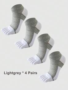 1/4 Pairs Men's Low Cut Toe Socks, No Show Toes Splitting Sports Socks, Suitable For Daily Or Sports Use, Fall - Multicolor - View 10