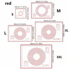 1 pièce Tapis de cuisson en silicone multicolore extra-large - Rouleau à pâtisserie antiadhésif avec marquages de mesure pour croûtes de tarte, pizza et biscuits, tapis de four et de plan de travail de cuisine