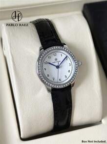 Pablo Raez 1 stuk zilveren sieraden horloges ontwerp zomer accessoires modieuze dames horloge roestvrij staal IPS vergulde kast vintage & luxe top gloednieuwe AAA Ins stijl kleine klok zachte zwarte microvezel armbanden ketting 50M waterdicht quartz horloge blauwe tijdsregelaar elegante & veelzijdige wijzerplaat leuke leraar cadeaus uren voor vrouwelijke vriend of familie geschikt voor dagelijks leven/werk/feest decoratie verjaardag afstuderen huwelijkscadeaus