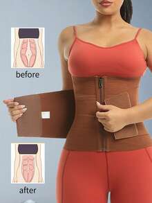 运动户外1件和2件多色可调节女士收腹束腰带，带防卷边塑身衣腰部训练器紧身胸衣