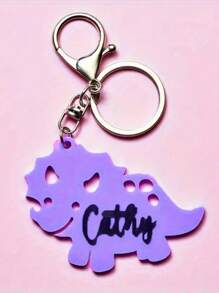 Custom Acrylic Dinosaur Alphabet Keychain - Personalized Name Letter Charm With Metal Ring - Elegant 3D Keyring For Bags, Backpacks, Keys - Ideal Back-To-School, Halloween, Gift Back To School Winter Gift Ideas Boy Girl Valentine's Day