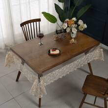 1pc Transparent PVC Tablecloth, Rectangular 55"X86", Modern Countryside Home Decor, Kitchen, Wedding, Picnic, Restaurant