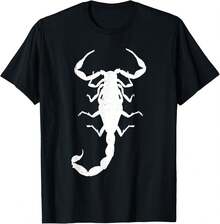 Diseño de escorpión genial para hombres, mujeres, adolescentes y niños, camiseta blanca impresa - Negro - Ver 1