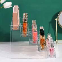5 Tiers Clear Transparent Acrylic Cosmetic Organizer, Multi-Compartment Display Stand For Perfume, Lipstick, Foundation & Skincare, Nail Polish Display Rack, Jewelry Rack, Ladder Shelves, Freestanding Design Perfect For Dorm Vanity And Bedroom. - Transparent - View 5