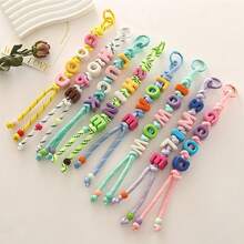 1pc Customized Colorful Braided Bag Charm Name Key Chain Acrylic Letter/Number Beads Gift For Family, Cute, Kawaii, Y2K, Personalized, Unique, Friends, Girlfriend, Anniversaries, Birthdays, Vacation, Travel, Maximalist, Backpack Accessory, Aesthetic - Multicolor - View 5