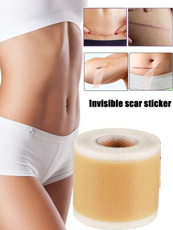 Adesivo invisível para cicatriz, Adesivo de silicone para cobrir cicatrizes, Adesivo de silicone invisível para cobrir manchas e cicatrizes corporais, Adesivo de silicone portátil e fácil de usar para cobrir cicatrizes cirúrgicas, hipertróficas, pós-parto e queimaduras, Respirável e flexível, Adesivo invisível para cobrir cicatrizes na cor da pele, Fácil de usar, À prova d'água, Hipoalergênico, Cuidados suaves com a pele, Produtos esportivos e para atividades ao ar livre