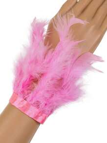1pc Feather Cuff Feather Armband Showgirl Wrist Cuff For Carnival Party Cosplay Stage Show Accessory Costume Halloween