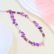 水晶珠手机挂绳，蓝水晶串珠挂链 - 彩色 - 查看 8