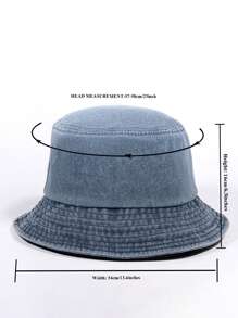 1pc Solid Color Washed Denim Bucket Hat, Fashion Versatile All-Season Casual Sun Hat, Suitable For Men And Women, Travel & Beach