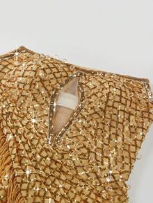 New Sexy Cropped Bandeau Evening Dress, Party Dress, Wedding Guest Dress, Prom Dress