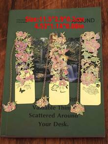 Customized Text Logo Floral Hollow Metal Bookmarks Flower Series Reading Gift For Teachers Students Motivational Learning School Supplies - Multicolor - View 2