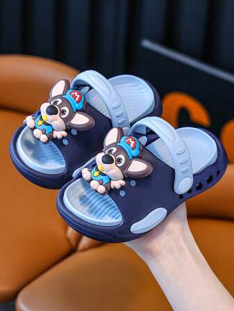 Children's Slippers, Boys Cute Puppy Design Indoor House Shower Anti-Slip Sandals For Toddlers