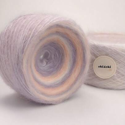 [Okidoki] Handmade Thick Alpaca Yarn Spray Handicraft Diy Hook, Knitting, Bar Needle, Impression Sunrise Series Hand Woven Thread Ball With Natural Gradual Dyed Soft Skin Friendly Yarn, Suitable For Scarf Sweater Bag Weaving