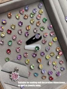 Yalayee 8 mm revestido com diamante de fundo pontiagudo lapidado em rosa, cores mistas, 7/21/35 peças, decoração de joias com flores rosas, lapidação em rosa de 6 lados, joias faça você mesmo, strass para arte em unhas, cristal faça você mesmo