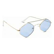 1 Piece [3 Colors]2025 European And American Fashion Temperament Diamond  Personality Polygon Transparent Lens Ocean ,Diamond Drill  European And American Fashion Wild - Màu xanh nhạt - Xem 1