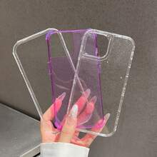 Sm01 Transparent Durable 3-In-1 Glitter Case For Smartphones - Full Triple Layer Protection - Purple Glitter - View 4